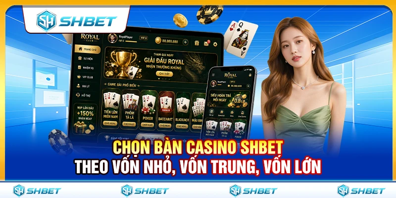 Chọn Bàn Casino SHBET Theo Vốn Nhỏ, Vốn Trung, Vốn Lớn 1 Chọn Bàn Casino SHBET Theo Vốn Nhỏ, Vốn Trung, Vốn Lớn
