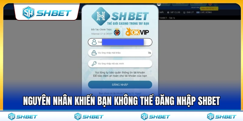 Những lý do phổ biến gây lỗi đăng nhập SHBET 